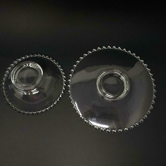 Candlewick Clear Mayonnaise Bowl & Underplate Imperial Glass Beaded Edge - Picture 7 of 10